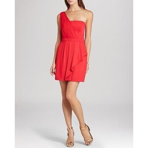 BCBGMAXAZRIA Dress - Vanessa One Shoulder Cascade Ruffle